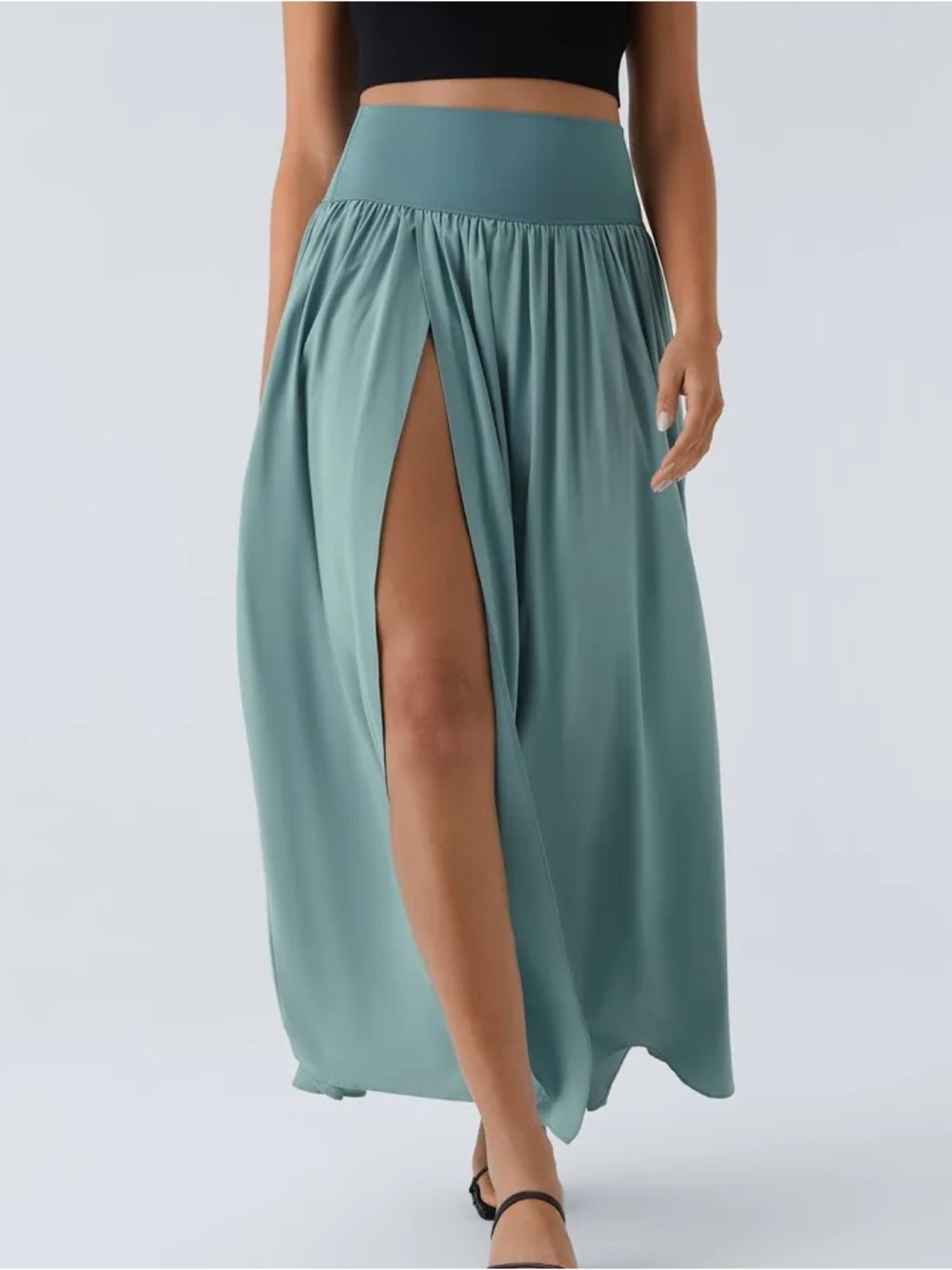 Halara High Waisted Split 2-in-1 Flowy Quick Dry Maxi Casual Skirt
